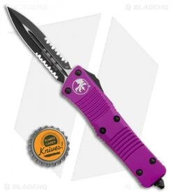 Microtech Troodon OTF D/E Automatic Knife Violet (3" Black Serr) -Microtech Microtech Troodon OTF D E Automatic Knife Violet 3in Black Serr 138 2VI BHQ 97888 Bottlecap