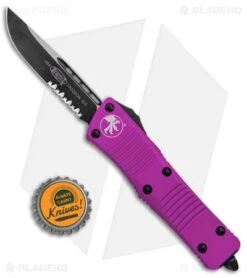 Microtech Troodon S/E OTF Automatic Knife Violet (3" Black Serr) 139-2VI -Microtech Microtech Troodon SE OTF Auto Violet Black Serr 139 2VI BHQ 97948 jr bottlecap