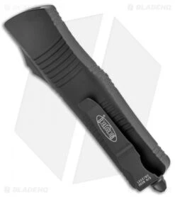Microtech Troodon Tanto OTF Automatic Knife Tactical Black (3" Black) 140-1T -Microtech Microtech Troodon Tanto Auto Black Black 140 1T BHQ 13417 jr side