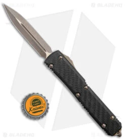 Microtech Ultratech D/E OTF Auto Knife Carbon Fiber (3.4" Bronze Apocalyptic) -Microtech Microtech UT DE OTF Auto CF Bronze BHQ 143146 jr bottlecap