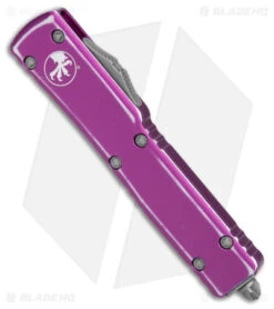 Microtech UTX-70 D/E OTF Auto Knife Distressed Violet (2.4" Apocalyptic Serr) -Microtech Microtech UTX 70 AK Distressed Violet Serr 2in BHQ 179334 td spine