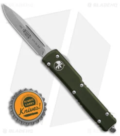 Microtech UTX-70 S/E OTF Automatic Knife OD Green (2.4" Stonewash) 148-10OD -Microtech Microtech UTX 70 D A OTF S E Automatic Knife OD Green 2in SW BHQ 98311 td size
