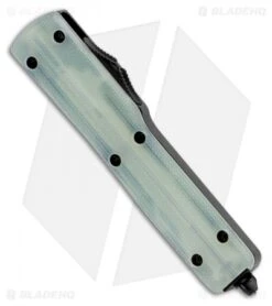 Microtech UTX-70 D/E OTF Automatic Knife Natural Jade G-10 (2.4" Black) -Microtech Microtech UTX 70 D E OTF Automatic Knife Natural G 10 Jade Black BHQ 104206 jr spine