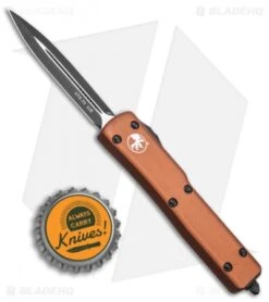 Microtech UTX-70 D/E OTF Automatic Knife Tan CC (2.4" Black) -Microtech Microtech UTX 70 D E OTF Automatic Knife Tan CC 2.4in Black 147 1TA BHQ 83873 Bottlecap jr