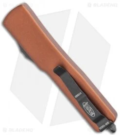 Microtech UTX-70 D/E OTF Automatic Knife Tan CC (2.4" Black) -Microtech Microtech UTX 70 D E OTF Automatic Knife Tan CC Black BHQ 83873 kp back jr