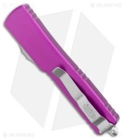 Microtech UTX-70 D/A OTF S/E Automatic Knife Violet (2.4" Satin) 148-4VI -Microtech Microtech UTX 70 DA OTF SE Auto Violet Satin BHQ 177345 jr side
