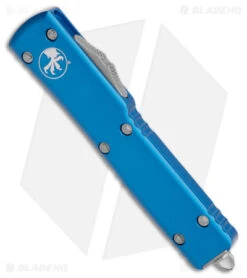 Microtech UTX-70 D/E OTF Automatic Knife Blue (2.4" Apocalyptic) -Microtech Microtech UTX 70 DE OTF AK Blue 2in Apocalyptic BHQ 176122 td spine