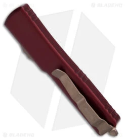 Microtech UTX-70 D/E OTF Automatic Knife Merlot (2.4" Bronze Apocalyptic) -Microtech Microtech UTX 70 DE OTF AK Merlot 2in Bronze Apocalyptic BHQ 176125 td side
