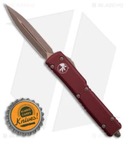 Microtech UTX-70 D/E OTF Automatic Knife Merlot (2.4" Bronze Apocalyptic) -Microtech Microtech UTX 70 DE OTF AK Merlot 2in Bronze Apocalyptic BHQ 176125 td size