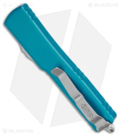 Microtech UTX-70 D/E OTF Automatic Knife Turquoise (2.4" Stonewash) -Microtech Microtech UTX 70 DE OTF AK Turquoise 2in SW BHQ 98264 td side