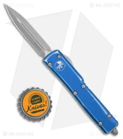 Microtech UTX-70 D/E OTF Automatic Knife Distressed Blue Alum (2.5" Apocalyptic) -Microtech Microtech UTX 70 DE OTF Auto Distressed Blue Apocalyptic BHQ 178834 jr bottlecap