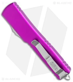 Microtech UTX-70 D/E OTF Automatic Knife Violet (2.4" Stonewash) -Microtech Microtech UTX 70 DE OTF Auto Violet SW BHQ 98265 jr side