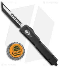 Microtech Signature Series UTX-70 Hellhound Automatic Knife Black (2.4" Black) -Microtech Microtech UTX 70 Hellhound Signature Series Auto Black Black Tanto BHQ 176034 jr bottlecap