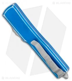 Microtech UTX-70 S/E OTF Automatic Knife Distressed Blue (2.4" Apocalyptic) -Microtech Microtech UTX 70 S E OTF Automatic Knife Distressed Blue 2.4 Apocalyptic BHQ 120310 LS Side