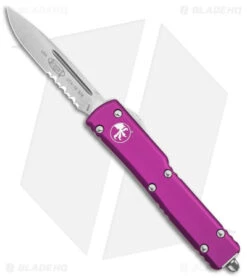 Microtech UTX-70 OTF S/E Automatic Knife Violet Aluminum (2.4" Stonewash Serr)