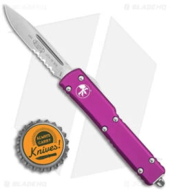 Microtech UTX-70 OTF S/E Automatic Knife Violet Aluminum (2.4" Stonewash Serr) 9 Microtech UTX-70 OTF S/E Automatic Knife Violet Aluminum (2.4" Stonewash Serr) -Microtech Microtech UTX 70 SE Automatic Knife Violet 2in SW Serr BHQ 98323 td size