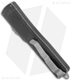 Microtech UTX-70 S/E OTF Automatic Distressed Black (2.4" Stonewash) 148-10DBK -Microtech Microtech UTX 70 SE OTF Auto Diestressed Black SW 148 10DBK BHQ 120248 jr side