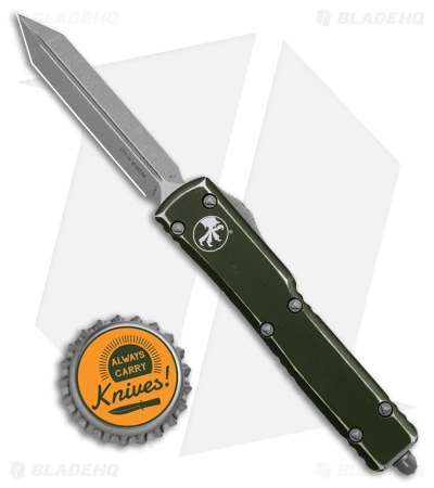 Microtech UTX-70 Spartan OTF Auto Knife Distressed OD Green (2.5" Apocalyptic) 6 Microtech UTX-70 Spartan OTF Auto Knife Distressed OD Green (2.5" Apocalyptic) - Image 4