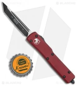 Microtech UTX-70 Tanto D/A Automatic OTF Knife Merlot (2.4" Two-Tone) 149-1MR -Microtech Microtech UTX 70 Tanto DA Auto TT 149 1MR BHQ 117660 jr bottlecap