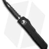 Microtech UTX-85 D/E OTF Auto Knife Black Dagger (3.125" Black Serr) 232-3T -Microtech Microtech UTX 85 D E OTF Auto Knife Black Dagger 3in Serr Black BHQ 142701 td
