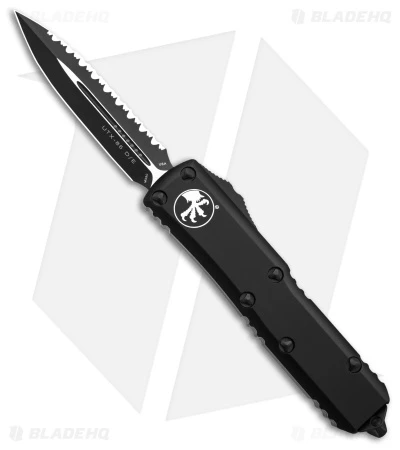Microtech UTX-85 D/E OTF Auto Knife Black Dagger (3.125" Black Serr) 232-3T 3 Microtech UTX-85 D/E OTF Auto Knife Black Dagger (3.125" Black Serr) 232-3T