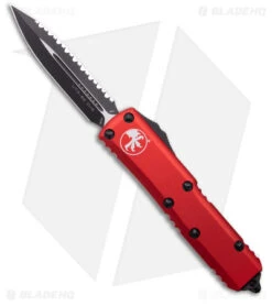 Microtech UTX-85 D/E OTF Automatic Knife Red (3.125" Black Full Serr) 232-3 RD