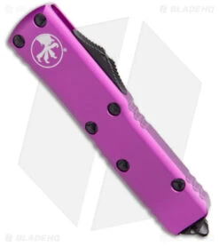 Microtech UTX-85 D/E OTF Automatic Knife Violet (3.2" Black) 232-1VI -Microtech Microtech UTX 85 D EOTF Automatic Knife Violet Black 232 1VI BHQ 181087 kc spine
