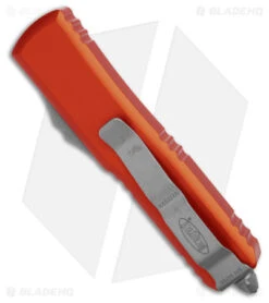 Microtech UTX-85 D/E OTF Automatic Knife Orange (3.13" Apocalyptic) -Microtech Microtech UTX 85 DE OTF AK Orange 3in Apocalyptic BHQ 181692 td side