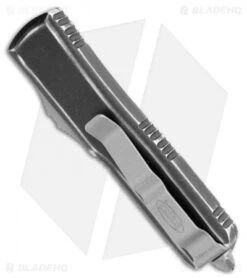 Microtech UTX-85 D/E OTF Automatic Knife Black Distressed (3.125" Apoc Serr) 7 Microtech UTX-85 D/E OTF Automatic Knife Black Distressed (3.125" Apoc Serr) -Microtech Microtech UTX 85 DE OTF Auto Black Distressed Apocalyptic Full Serr BHQ 110885 jr side