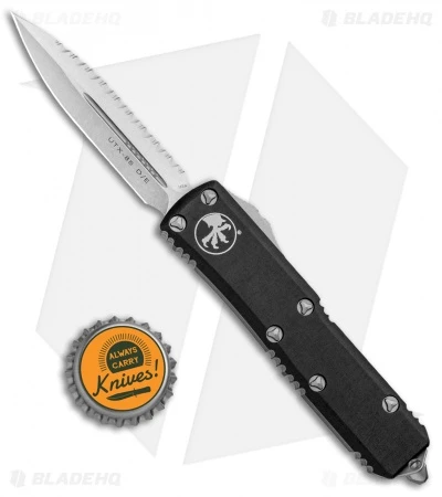 Microtech UTX-85 D/E OTF Automatic Knife Black (3.125" Stonewash Full Serr) 6 Microtech UTX-85 D/E OTF Automatic Knife Black (3.125" Stonewash Full Serr) - Image 4