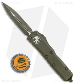 Microtech UTX-85 D/E OTF Automatic Knife Cerakote OD Green (3.1" Green) -Microtech Microtech UTX 85 DE OTF Auto Cerakote OD Green Dagger COD BHQ 141929 jr bottlecap