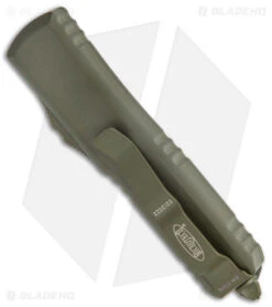 Microtech UTX-85 D/E OTF Automatic Knife Cerakote OD Green (3.1" Green) -Microtech Microtech UTX 85 DE OTF Auto Cerakote OD Green Dagger COD BHQ 141929 jr side