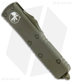Microtech UTX-85 D/E OTF Automatic Knife Cerakote OD Green (3.1" Green) -Microtech Microtech UTX 85 DE OTF Auto Cerakote OD Green Dagger COD BHQ 141929 jr spine
