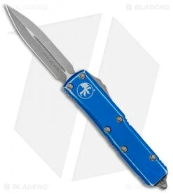 Microtech UTX-85 D/E OTF Automatic Knife Distressed Blue (3.125" Apocalyptic)