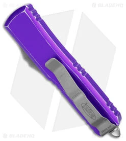Microtech UTX-85 D/E OTF Automatic Knife Distressed Purple (3.1" Apocalyptic SW) 8 Microtech UTX-85 D/E OTF Automatic Knife Distressed Purple (3.1" Apocalyptic SW) -Microtech Microtech UTX 85 DE OTF Auto Distressed Purple Apocalyptic BHQ 178754 jr side