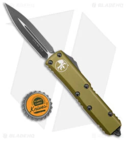 Microtech UTX-85 D/E OTF Automatic Knife OD Green (3.125" Black) -Microtech Microtech UTX 85 DE OTF Auto OD Green Black BHQ 81507 jr bottlecap