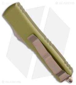 Microtech UTX-85 D/E OTF Automatic Knife OD Green (3.125" Bronze) -Microtech Microtech UTX 85 DE OTF Auto OD Green Bronze BHQ 180398 jr side