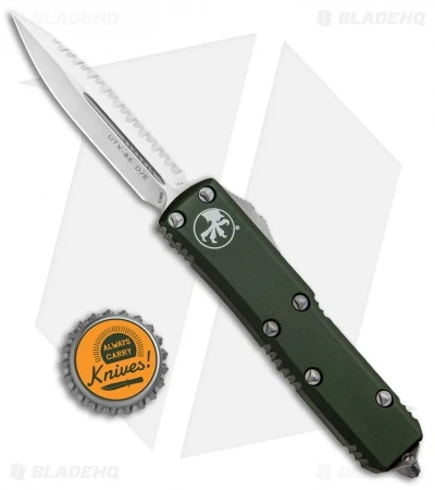 Microtech UTX-85 D/E OTF Automatic Knife OD Green (3.125" Satin Full Serr) 6 Microtech UTX-85 D/E OTF Automatic Knife OD Green (3.125" Satin Full Serr) - Image 4