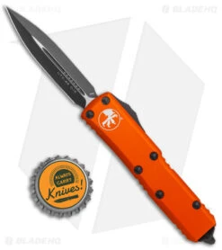 Microtech UTX-85 D/E OTF Auto Knife Orange Al (3.125" Black) 232-10 OR -Microtech Microtech UTX 85 DE OTF Auto Orange Black 232 10 OR BHQ 140252 jr bottlecap