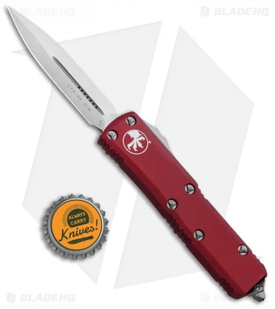 Microtech UTX-85 D/E OTF Automatic Knife Red (3.125" Satin) 232-4RD 6 Microtech UTX-85 D/E OTF Automatic Knife Red (3.125" Satin) 232-4RD - Image 4
