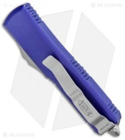 Microtech UTX-85 D/E OTF Automatic Knife Purple (3.125" Satin) 232-4PU -Microtech Microtech UTX 85 DE OTF Purple Satin 232 4PU BHQ 93393 jr side