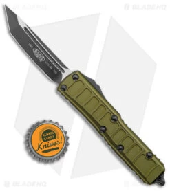 Microtech UTX-85 II T/E Signature Series Tanto OTF Knife OD Green (3" Two-Tone) -Microtech Microtech UTX 85 II TE Signature Series Tanto OTF OD Green TT BHQ 146590 jr bottlecap