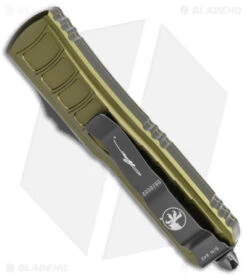 Microtech UTX-85 II T/E Signature Series Tanto OTF Knife OD Green (3" Two-Tone) -Microtech Microtech UTX 85 II TE Signature Series Tanto OTF OD Green TT BHQ 146590 jr side