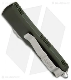 Microtech UTX-85 S/E OTF Automatic Knife OD Green (3.125" Stonewash) 231-10OD -Microtech Microtech UTX 85 OD Green SW 231 10OD BHQ 49734 jr side