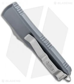 Microtech UTX-85 S/E OTF Automatic Knife Gray (3.125" Apocalyptic) -Microtech Microtech UTX 85 SE OTF Auto Gray Apocalyptic BHQ 74107 jr side