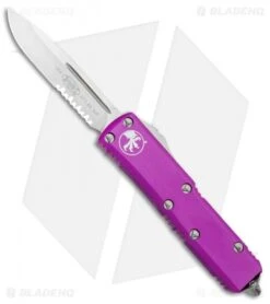 Microtech UTX-85 S/E OTF Automatic Knife Violet (3.125" Satin Serr)