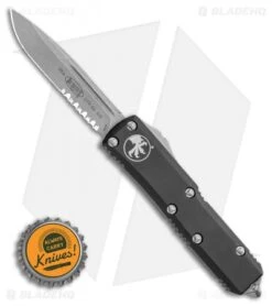 Microtech UTX-85 S/E OTF Automatic Black (3.1" Apocalyptic Serr) 231-11AP -Microtech Microtech UTX 85 SE OTF Automatic Black 3.125 Apocalyptic Serr 231 11AP BHQ 118833 LS Bottlceap