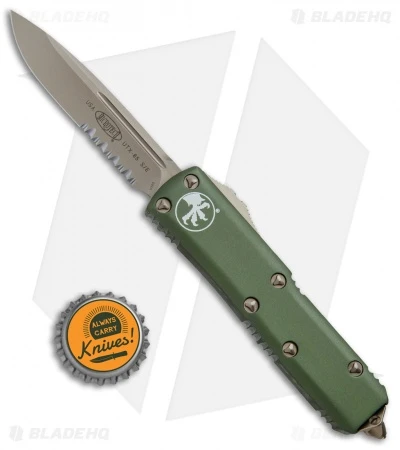 Microtech UTX-85 S/E OTF Automatic Knife OD Green (3.125" Bronze Serr) 6 Microtech UTX-85 S/E OTF Automatic Knife OD Green (3.125" Bronze Serr) - Image 4