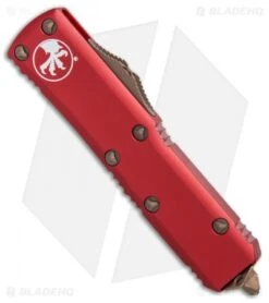 Microtech UTX-85 S/E OTF Automatic Knife Red (3.125" Bronze) -Microtech Microtech UTX 85 SE Red Bronze BHQ 72345 er spine