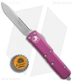Microtech UTX-85 S/E OTF Automatic Knife Violet (3.125" Stonewash) 231-10VI -Microtech Microtech UTX 85 SE Violet stonewash BHQ 74304 er bottlecap 2